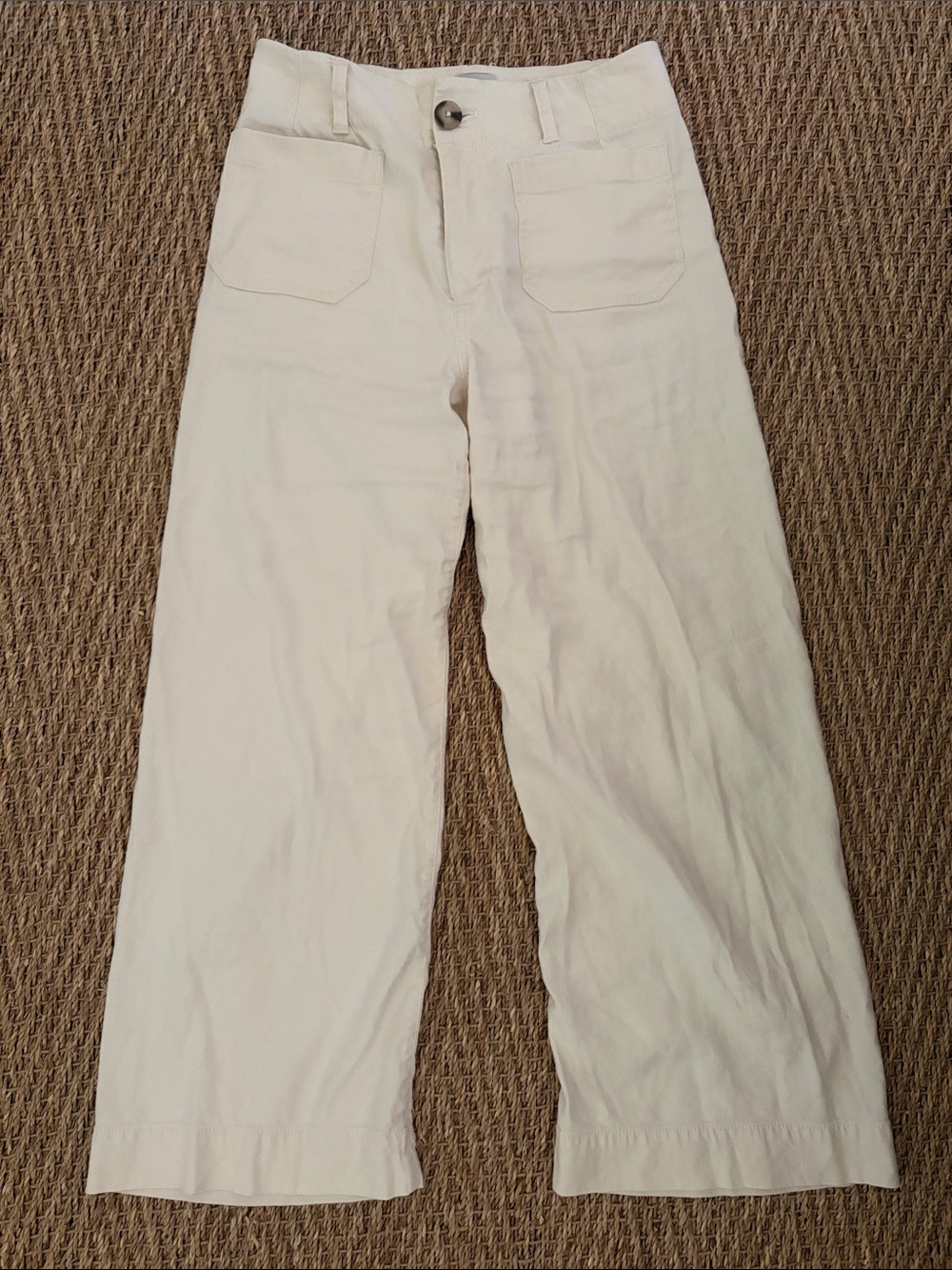 Maeve Colette Linen Stretch High-Rise Wide-Leg Pants